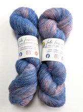 Load image into Gallery viewer, Two skeins of blue and pink yarn with Felt Fusion labels on a white background
