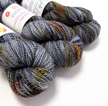 Load image into Gallery viewer, Mordor on high twist superwash merino/nylon "Zebra" sock yarn.
