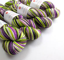 Load image into Gallery viewer, Colorful yarn skeins with labels on a white background

