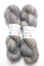Load image into Gallery viewer, Grey neon fluff 4ply/fingering weight
