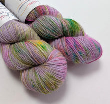 Load image into Gallery viewer, Chuffed To Bits on 100% llama 4ply/fingering weight yarn.
