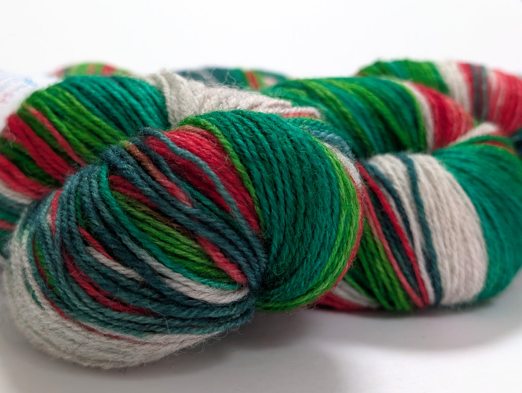 Holly Jolly Christmas on Exmoor sock yarn.
