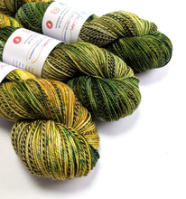 Load image into Gallery viewer, Legolas on high twist superwash merino/nylon "Zebra" sock yarn.
