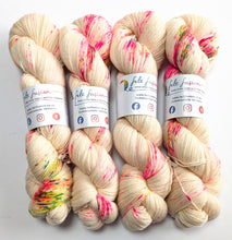 Load image into Gallery viewer, Snot Cake on superwash BFL/nylon sock yarn.
