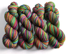 Load image into Gallery viewer, Colourful skeins of yarn on a white background
