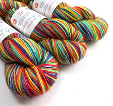 Load image into Gallery viewer, Colorful yarn skeins with labels on a white background
