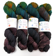 Load image into Gallery viewer, Mutiny on superwash Merino crazy 8 DK.
