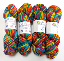 Load image into Gallery viewer, Rainbow on superwash merino/cashmere/nylon DK yarn.

