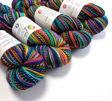 Load image into Gallery viewer, Wintertime Rainbow on superwash merino/nylon 'zebra' DK.
