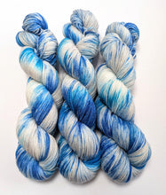 Load image into Gallery viewer, Magic Castle on superwash merino/nylon/sparkle sock yarn.
