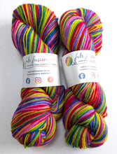 Load image into Gallery viewer, Two skeins of colourful yarn with 'Felt Fusion' labels on a white background
