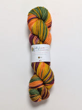 Load image into Gallery viewer, Autumn Leaves on superwash merino/cashmere/nylon DK yarn.
