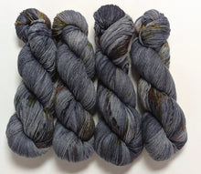 Load image into Gallery viewer, Mordor, hand dyed on Exmoor sock yarn.
