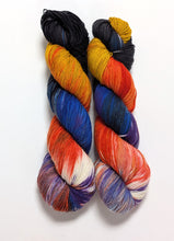 Load image into Gallery viewer, Mandarin Duck on superwash BFL/nylon sock yarn.
