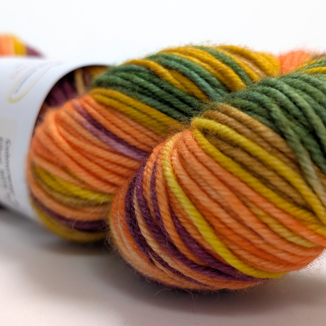 Autumn Leaves on superwash merino/cashmere/nylon DK yarn.