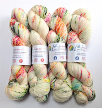 Load image into Gallery viewer, Murder on the Dancefloor on superwash BFL/nylon sock yarn.

