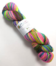 Load image into Gallery viewer, Spring Bouquet on high twist superwash merino/nylon &quot;Zebra&quot; sock yarn.
