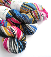 Load image into Gallery viewer, They&#39;re Charging for Brewskies hand dyed on superwash merino/nylon/sparkle sock yarn. freeshipping - Felt Fusion
