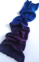 Load image into Gallery viewer, Hand dyed sock blank in a superwash merino/silk base in a blue and purple gradient. freeshipping - Felt Fusion
