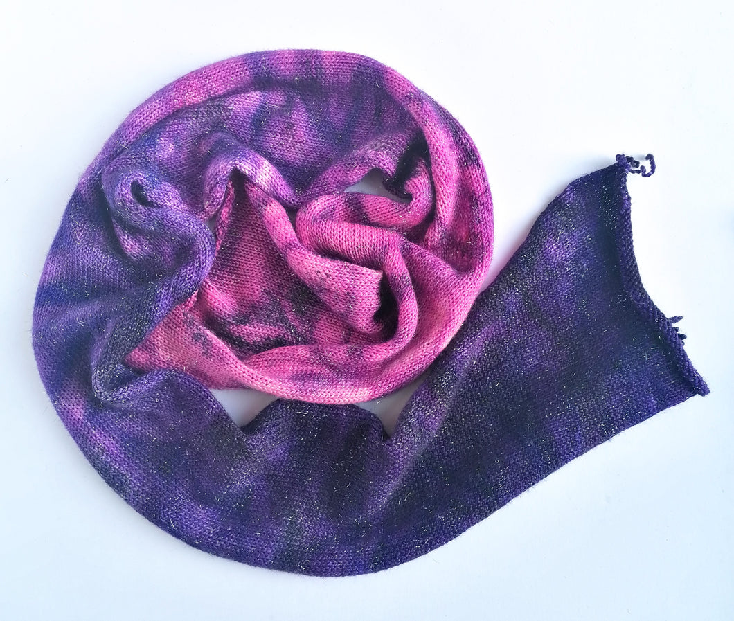 Hand dyed sock yarn blank on a superwash merino/nylon/sparkle base - pink-purple gradient. freeshipping - Felt Fusion