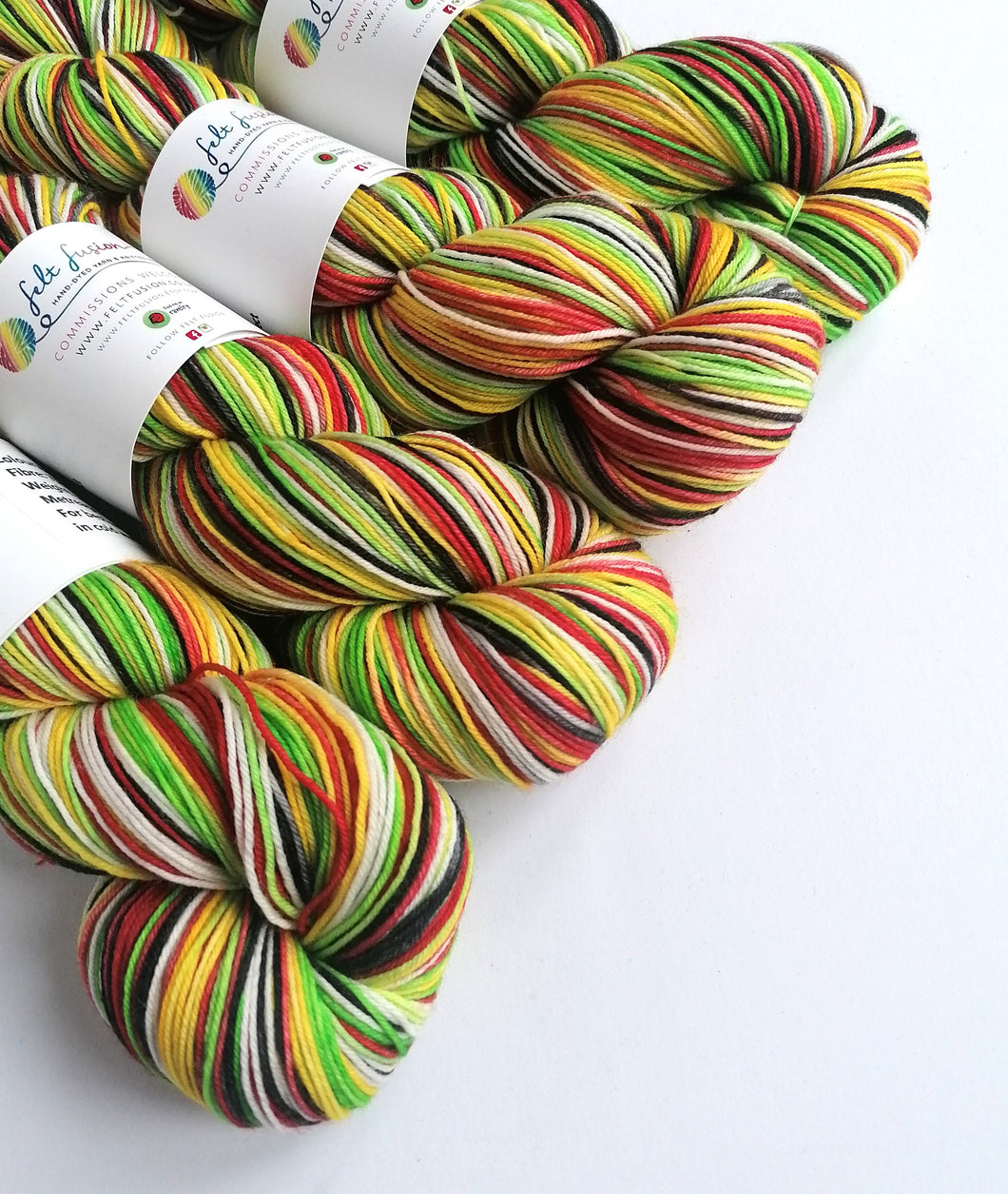 Merry Whatever on superwash merino/nylon sock yarn. freeshipping - Felt Fusion