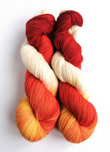 Load image into Gallery viewer, Scarlet Elf on superwash merino/nylon sock yarn. freeshipping - Felt Fusion
