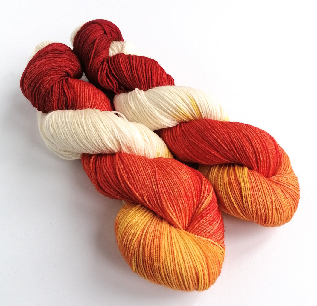 Scarlet Elf on superwash merino/nylon sock yarn. freeshipping - Felt Fusion