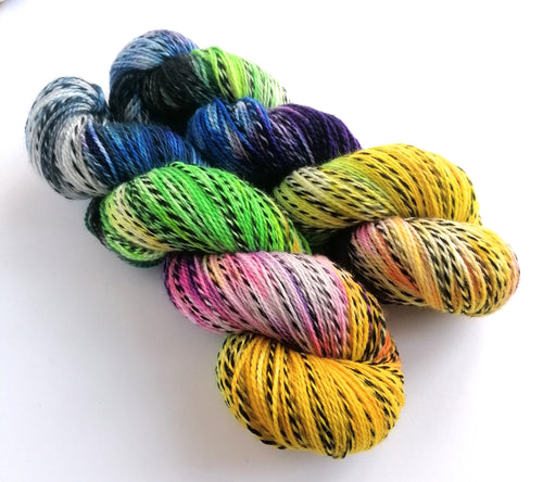Cat People, hand dyed on a superwash Merino 'Zebra' 4ply yarn. freeshipping - Felt Fusion