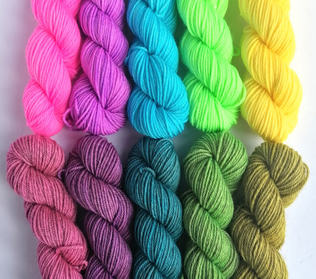 Spring Bouquet mini skeins. 5 x 20g