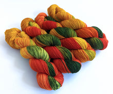 Load image into Gallery viewer, Oh Gourd on superwash merino/nylon sock yarn.
