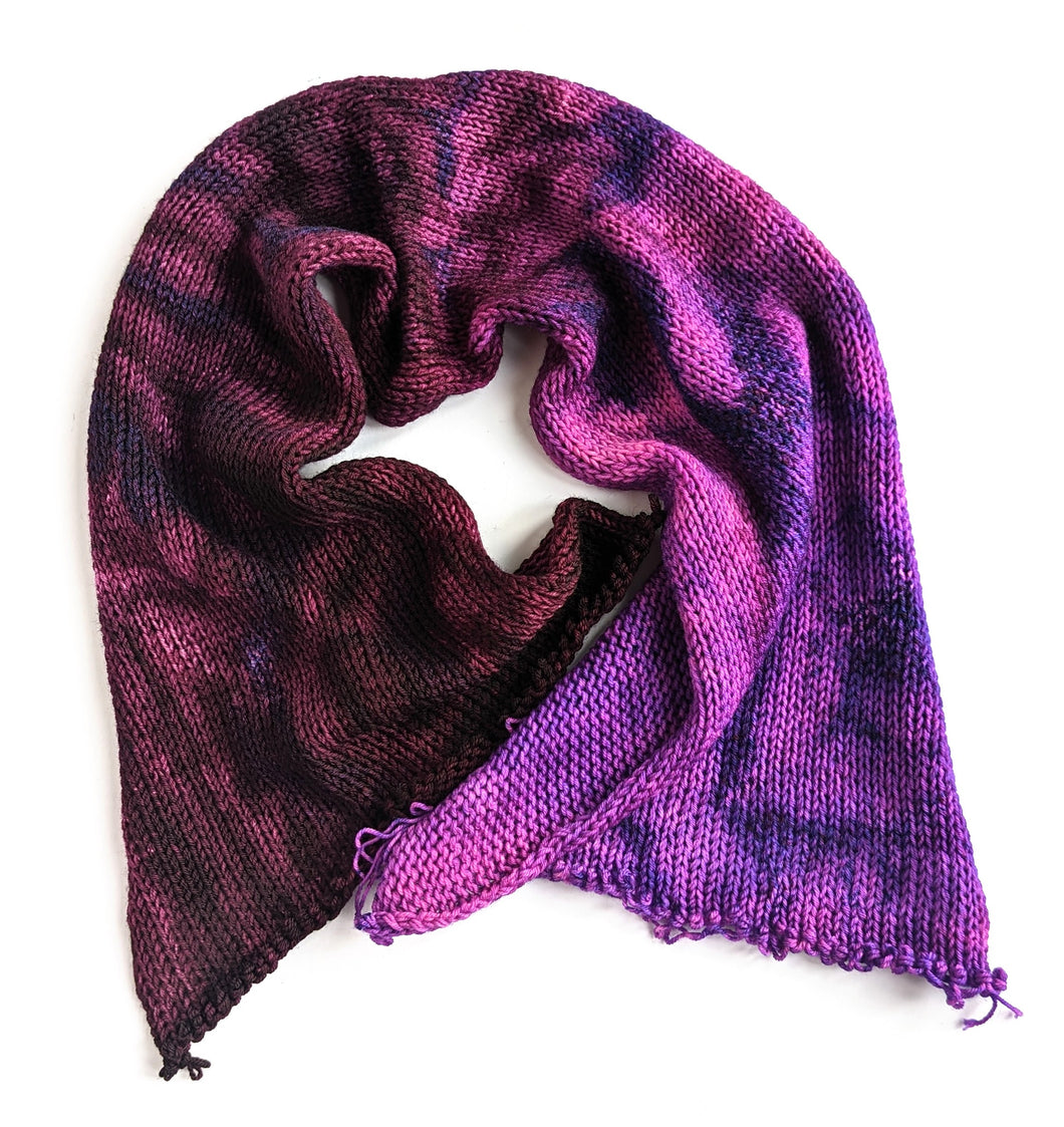 Hand dyed double sock yarn blank - pinks and purples.