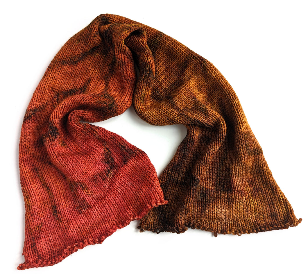 Hand dyed double sock yarn blank - browns and rust.