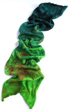 Load image into Gallery viewer, Green gradient superwash merino/nylon sock yarn blank.
