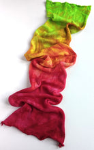 Load image into Gallery viewer, Pink - green superwash merino/nylon sock yarn blank.
