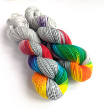 Load image into Gallery viewer, After the Storm on superwash merino/nylon sock yarn.
