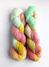 Load image into Gallery viewer, Betsy Rose on superwash merino/nylon sock yarn.
