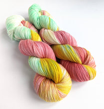 Load image into Gallery viewer, Betsy Rose on superwash merino/nylon sock yarn.
