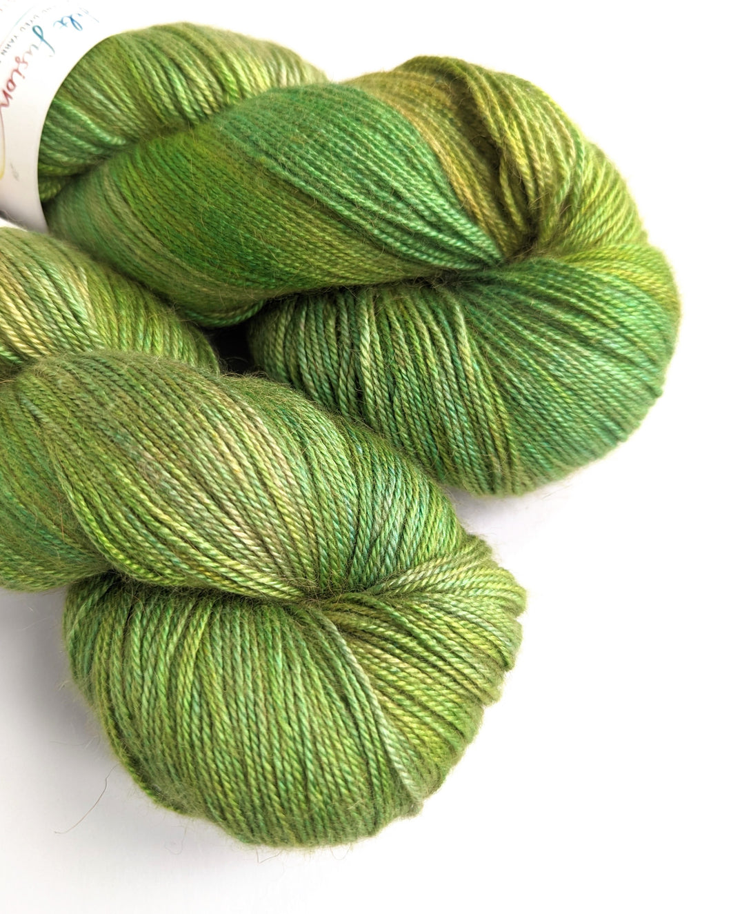Fresh Greens, on baby camel/silk 4ply/fingering weight yarn.