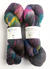 Load image into Gallery viewer, Petrol Head, hand dyed on Exmoor wool sock yarn.
