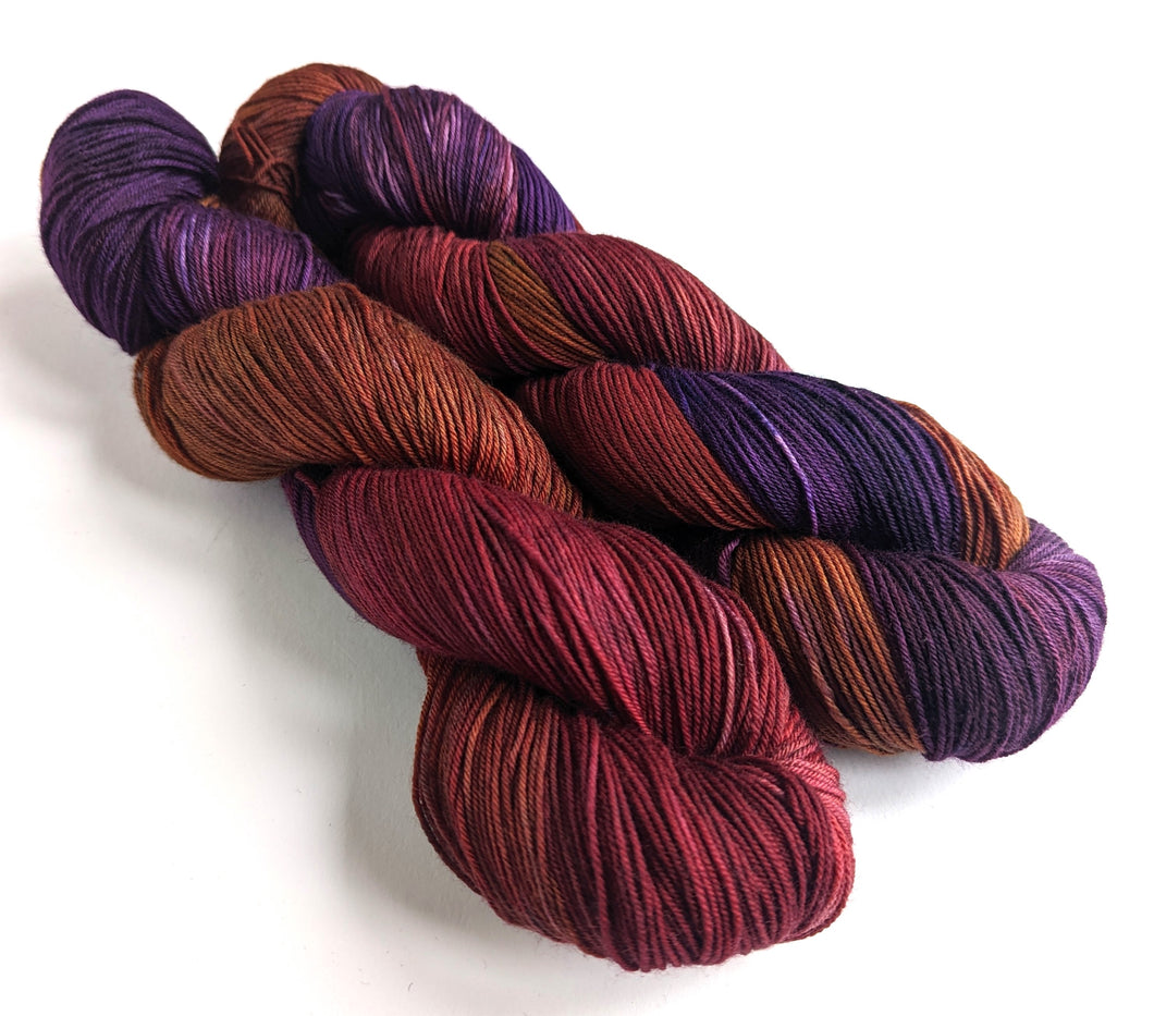 Fall Back, on superwash merino/nylon sock yarn.