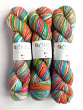 Load image into Gallery viewer, Scoobies, on superwash merino/nylon sock yarn.
