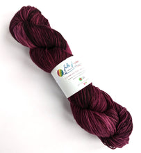Load image into Gallery viewer, Redplant on a superwash merino/nylon sock yarn.
