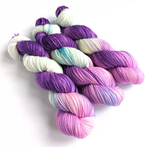 Load image into Gallery viewer, This &amp; That on superwash merino/cashmere/nylon sock yarn.

