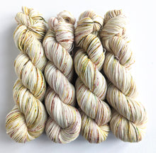 Load image into Gallery viewer, Autumn Speckles on superwash merino/nylon sock yarn.
