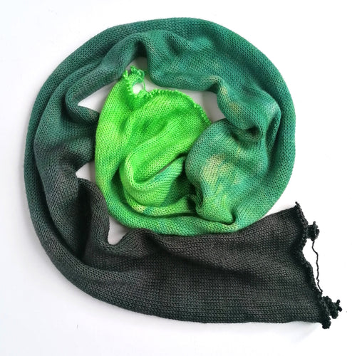 Hand dyed sock yarn blank in a superwash merino/nylon base, in black and greens. freeshipping - Felt Fusion