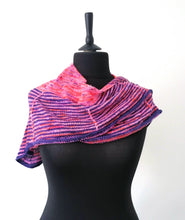 Load image into Gallery viewer, Hand knitted pink and purple shawl. freeshipping - Felt Fusion
