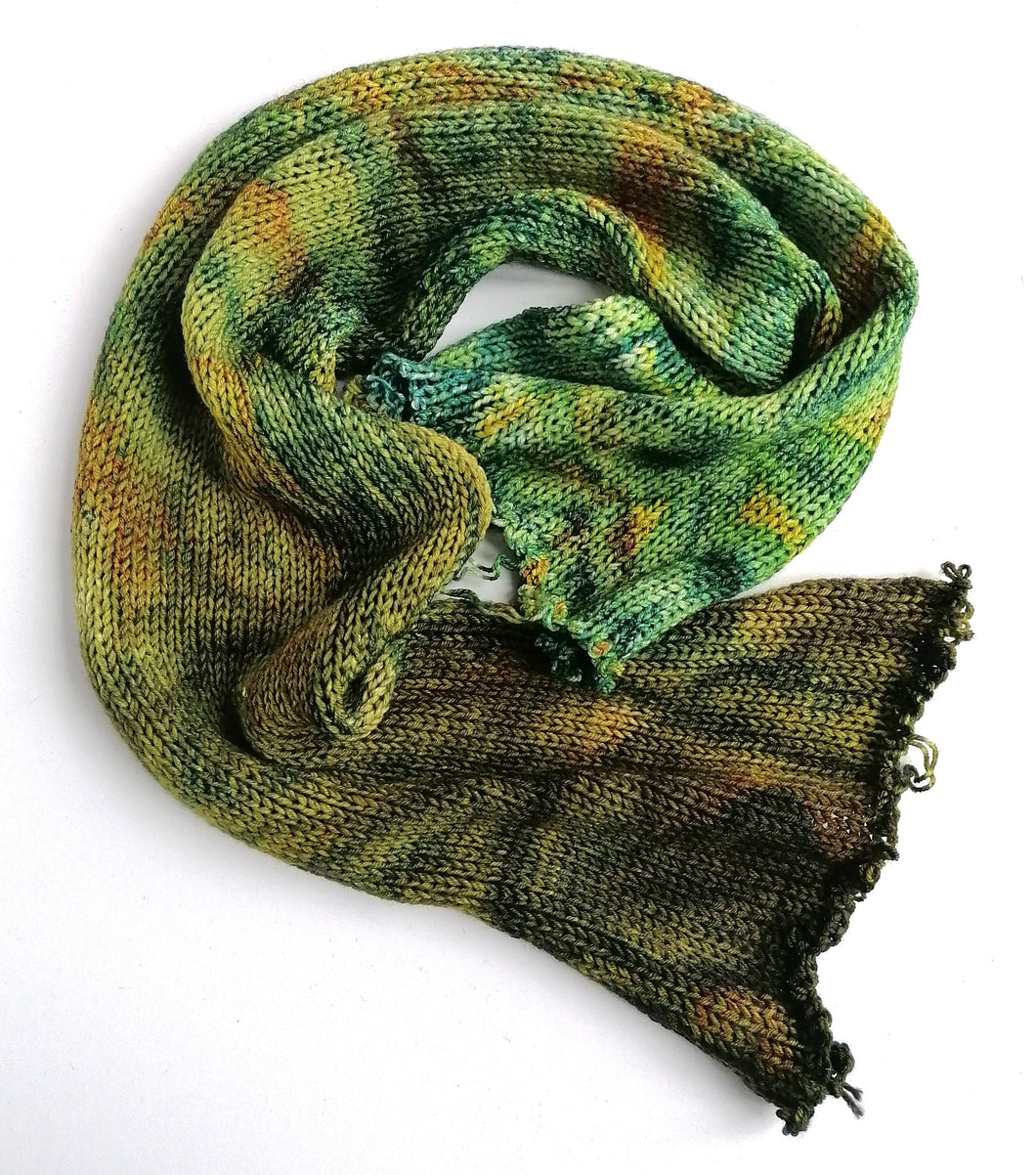 Hand dyed double sock yarn blank greens with gold. freeshipping - Felt Fusion