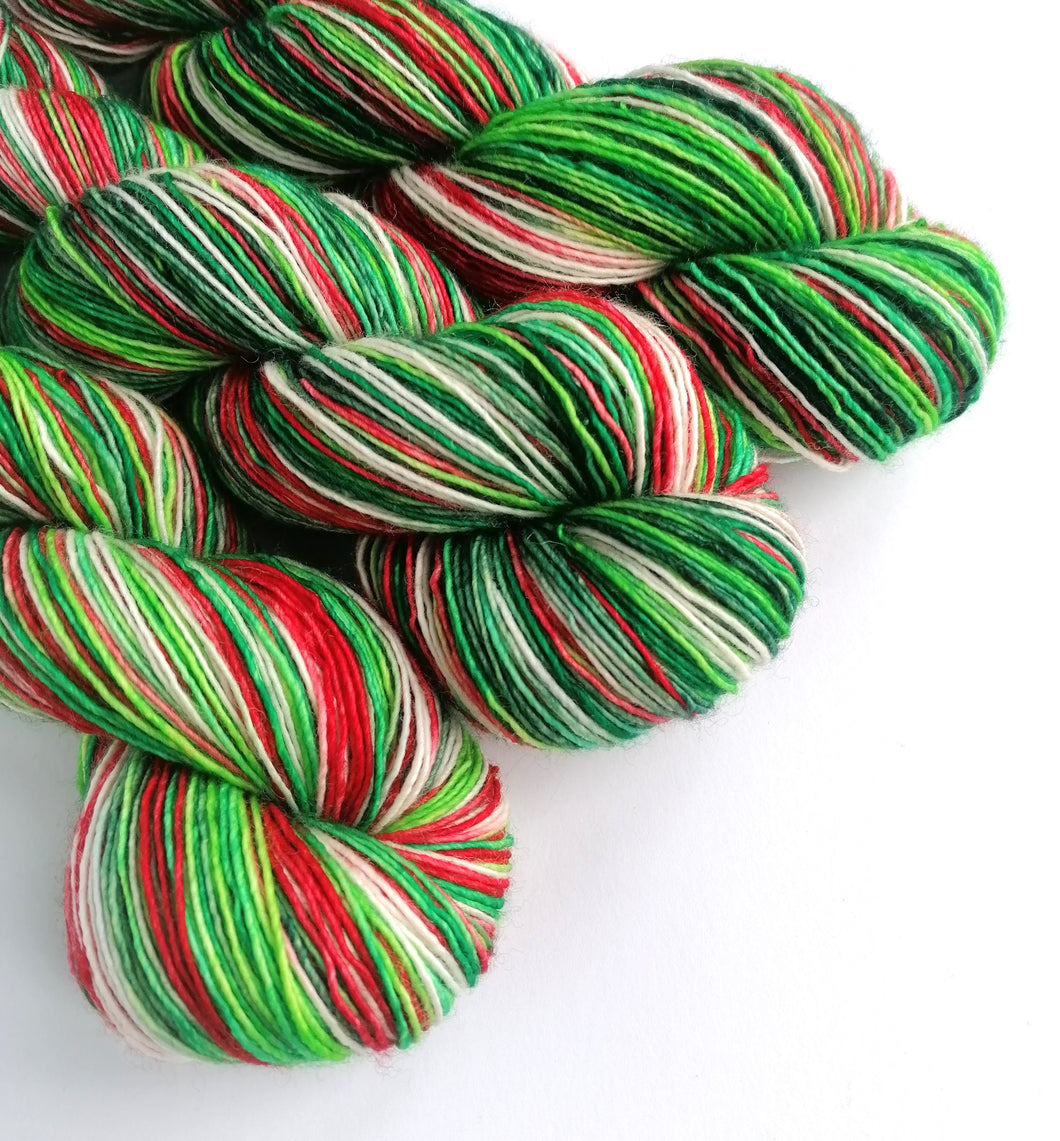 Hand dyed yarn pre-order - Holly Jolly Christmas - Dyed to Order. freeshipping - Felt Fusion
