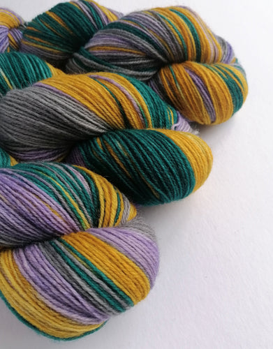 Moody Peacock on a British wool sock yarn. freeshipping - Felt Fusion