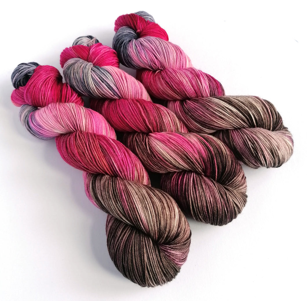 Pinkover on superwash merino/nylon sock yarn. freeshipping - Felt Fusion